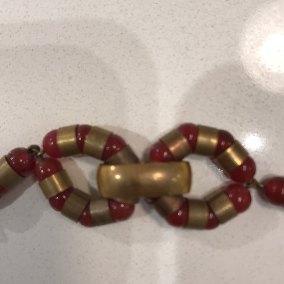Vintage Art Deco Carnelian Necklace Dramatic Vintage  1940’s Carnelian Necklace